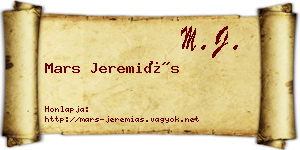 Mars Jeremiás névjegykártya